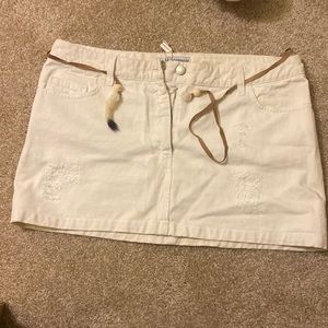 Vintage dolce & gabbana white distressed mini skirt